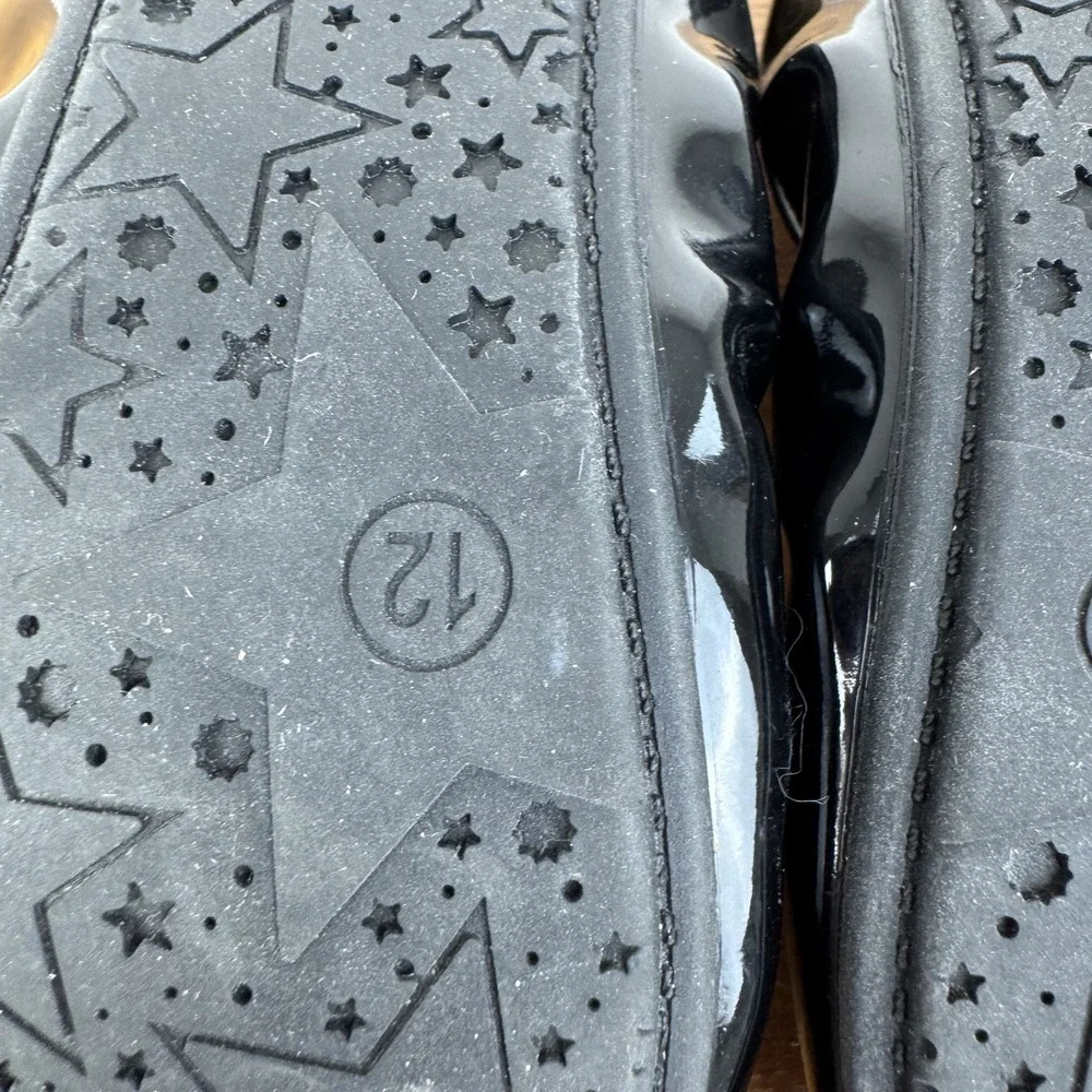 Little Kids Yosi Samra Miss Samara Black Faux Patent Ballet Flats Size 12 C GUC